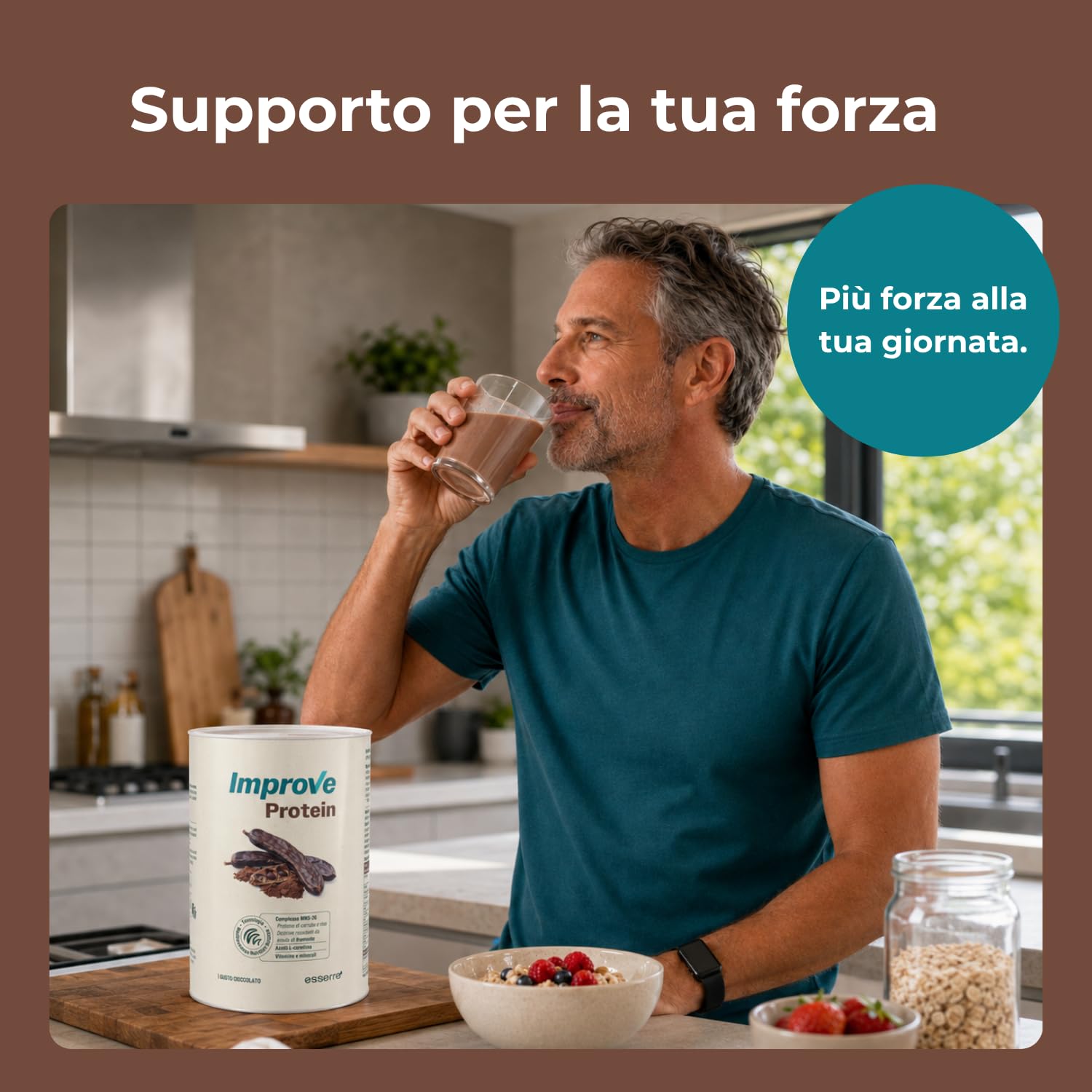 Esserre Improve Protein | Integratore con Carruba | 300 g | Senza Glutine