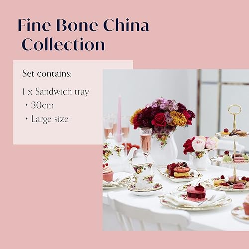 Miniatura 3 de Royal Albert 15210136 Old Country Roses Bandeja para sándwich de 11-34 pulgadas