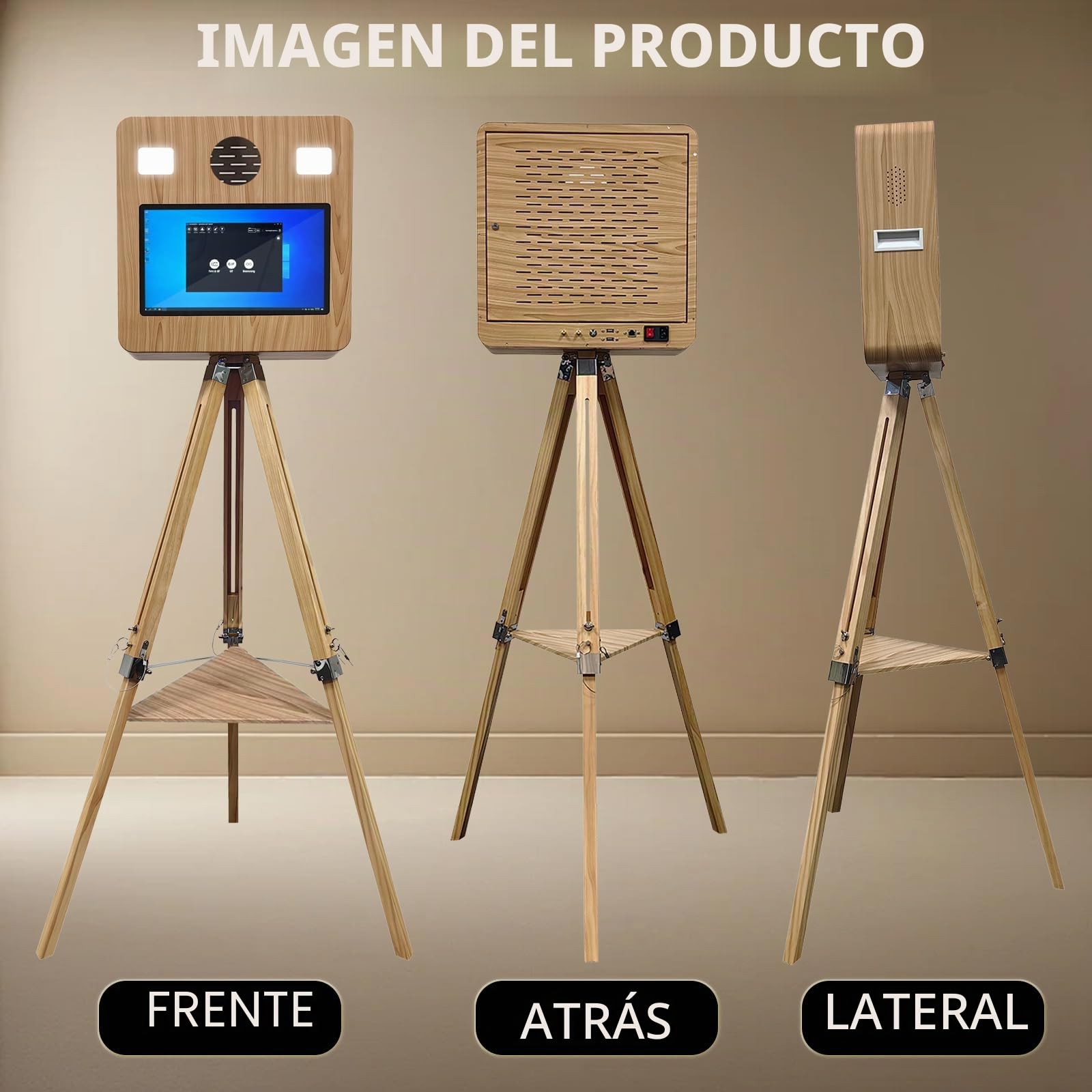 Cabina de fotos portátil con pantalla táctil de 39,6 cm, ideal para bodas, fiestas, celebraciones y eventos de alquiler (máquina de fotomatón)
