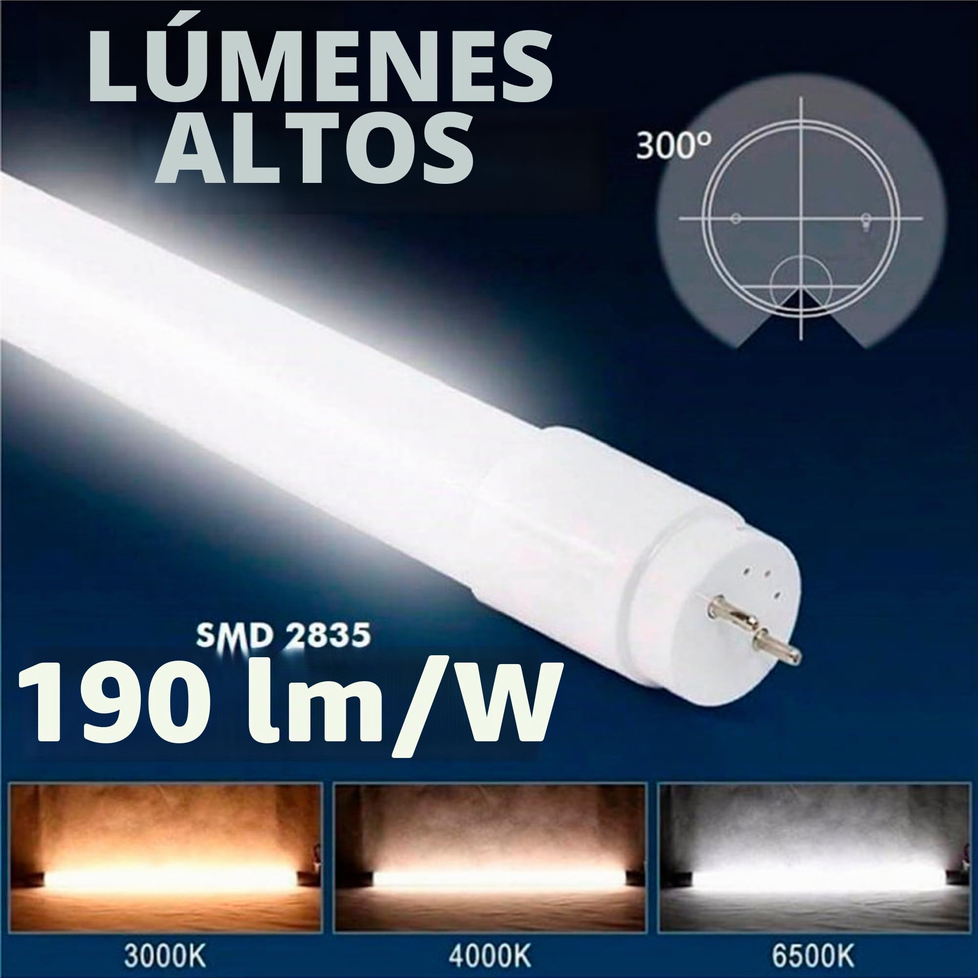 FactorLED Pack x10 Tubo LED 60cm Cristal 10W, SMD2845, Standard T8, 170 Lm/W, 1700Lm, NO FLICK, Bajo consumo y Alta luminosidad (Blanco Neutro (4000k))