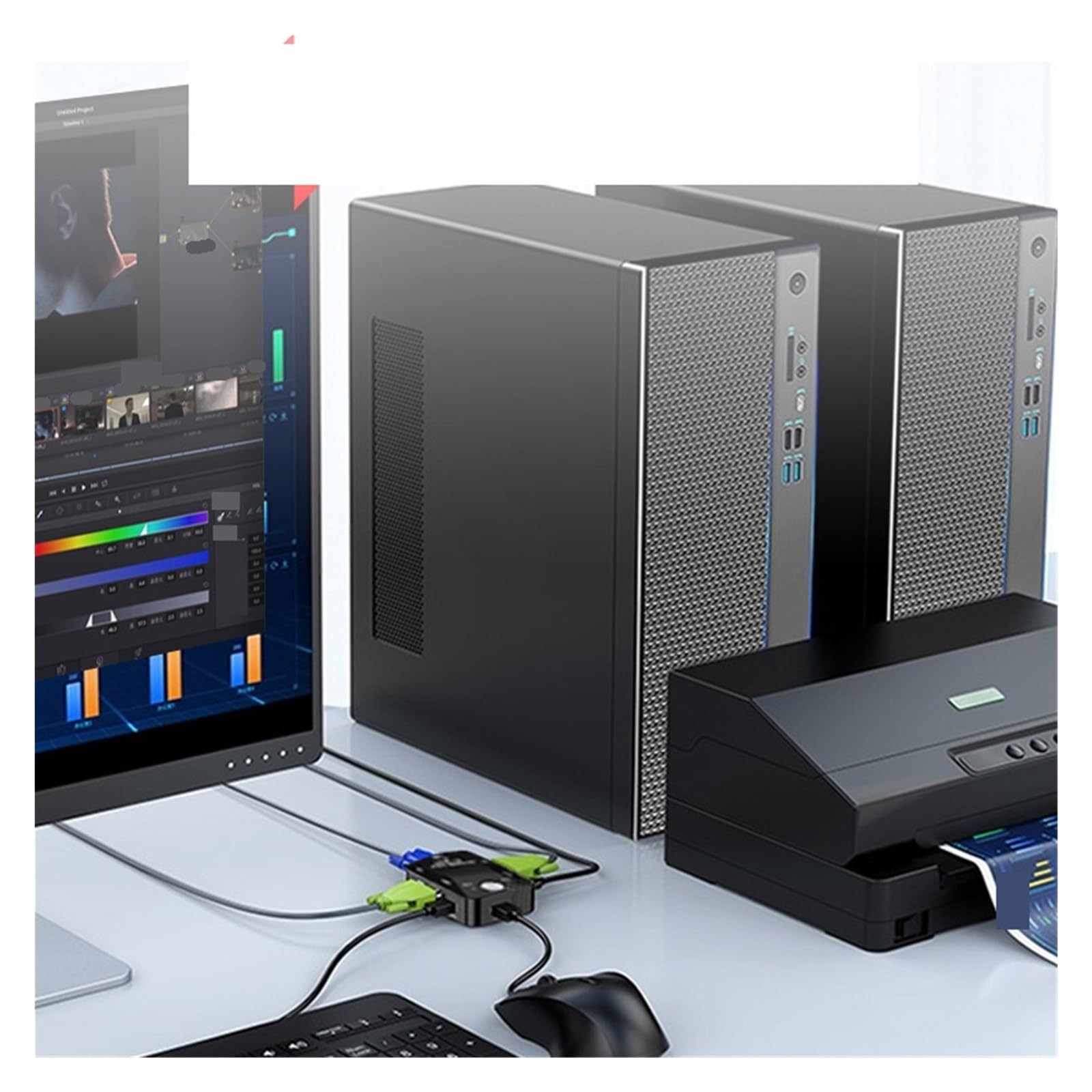 Stazione di Ricarica USB, Splitter Switch KVM USB VGA SVGA da 10 Pezzi 2/4 Porte