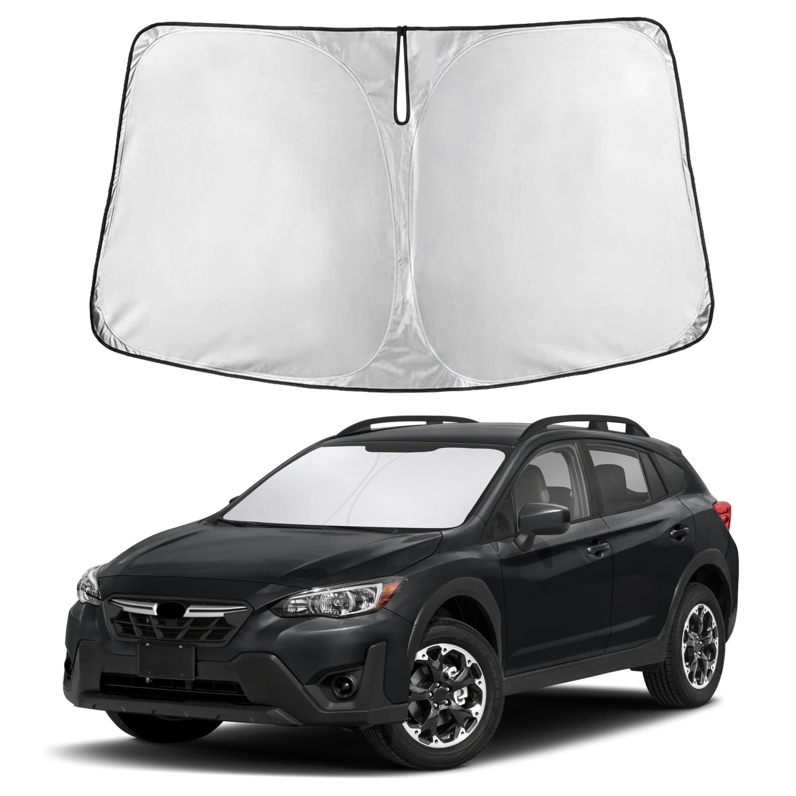 Autovir Windshield Sun Shade Fit for 2018-2024 2025 2026 Subaru Crosstrek Sunshade, Front Car Window Shades Sun Visor, Blocks UV Rays & Heat, Car Accessories Fit for Subaru Crosstrek 2018-2026