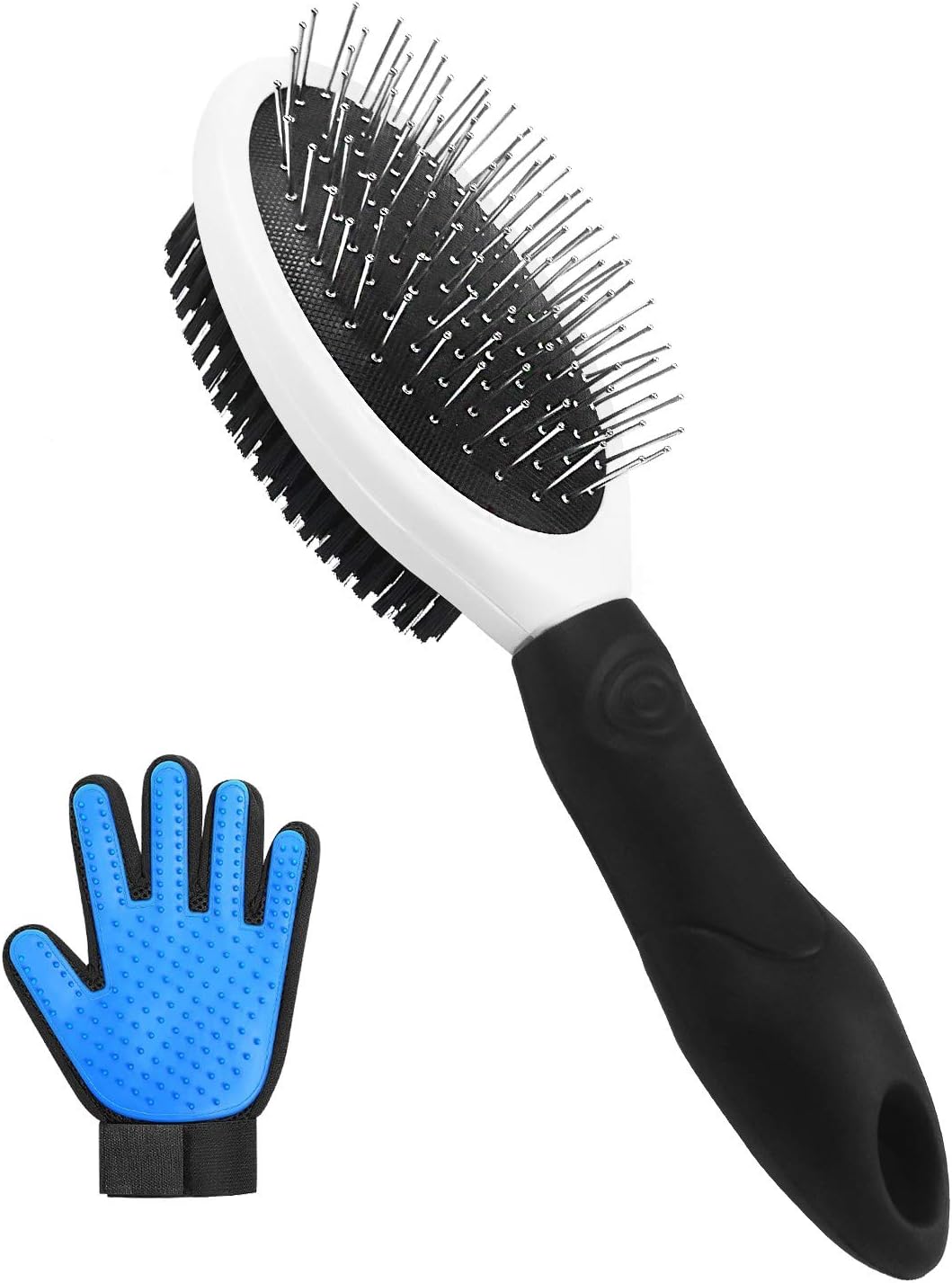 PETDOM Self-Cleaning Pin Brush for Dogs Cats - Slicker Brush for Shedding and Grooming Pet Hair - for Large Or Small Dog Cat with Long Hair