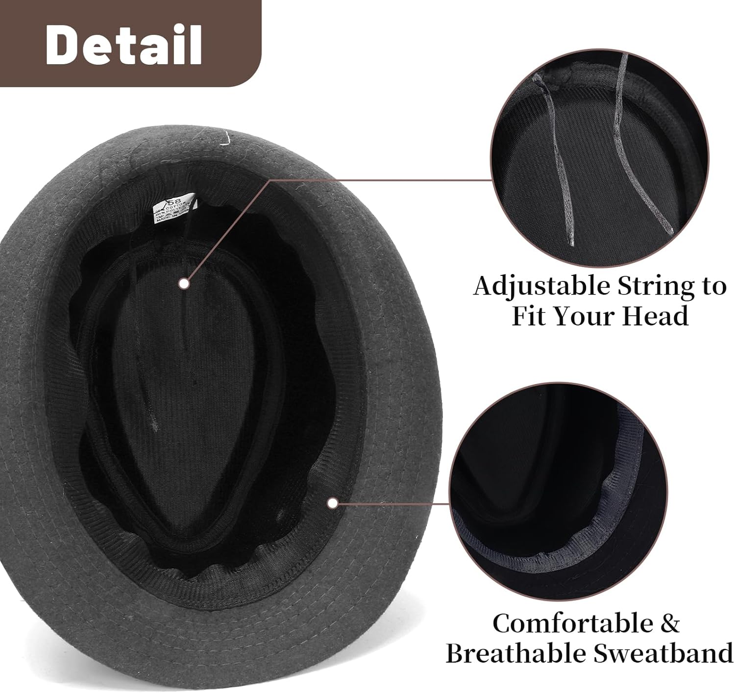 Ultrafun Fedora Hats for Men Women Classic Short Brim Felt Manhatta Fedora Hat with Feathers Band - Image 5