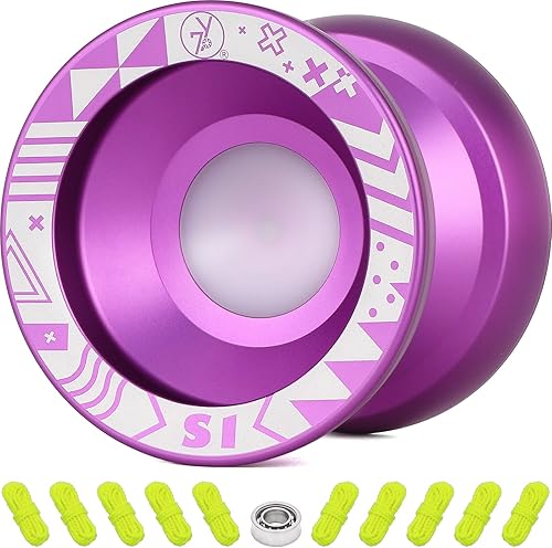 7YO Yoyo profesional sin respuesta Yoyo S1, aleación y POM Yoyo para principiantes, Yoyo truco de metal duradero para usar con rodamiento KK + 10