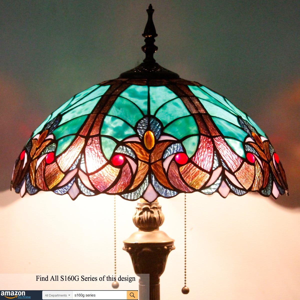 WERFACTORY Tiffany Lamp Series Stained Glass Style Lampshade Decorative Living Room Bedroom