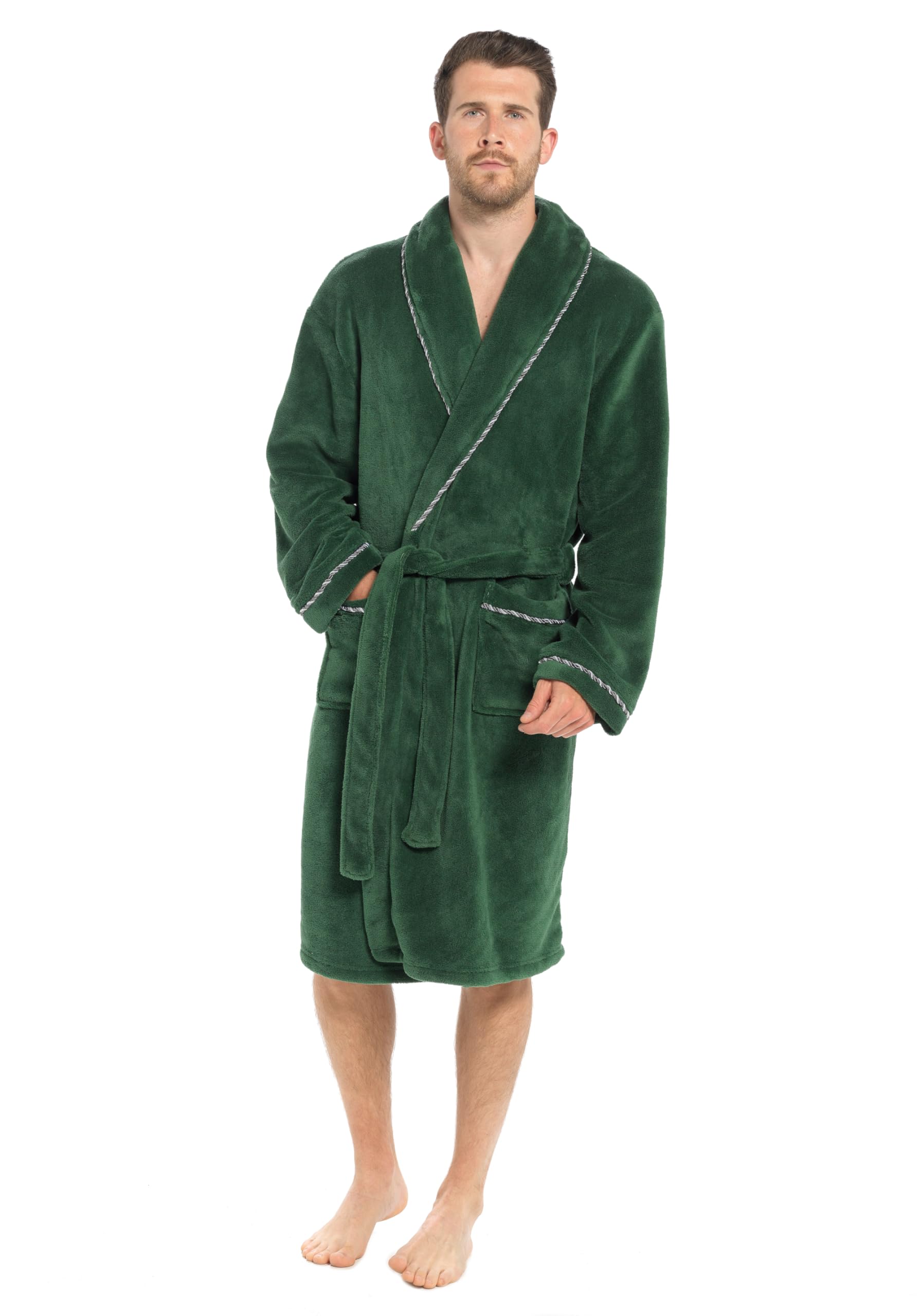 Strong Souls Peignoir en Polaire de Luxe pour Homme Doux et Chaud Peignoir Cadeau pour Homme