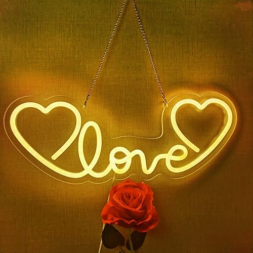 Miniatura 6 de Letrero de neón LED con diseño de corazón para boda, proponga matrimonio, día de la madre, día de San Valentín, decoración de pared, regulable, luz