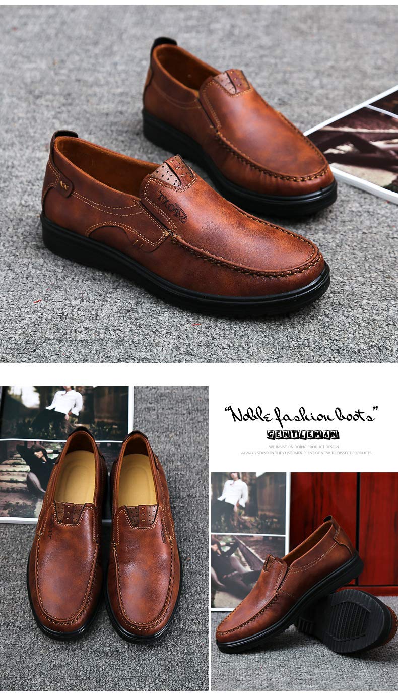 Asifn Mocassini Senza Pelle Acci Piatti Casual da Uomo Mocassini in Pelle Fatti a Mano Scarpe Guida Traspiranti di Moda Classico