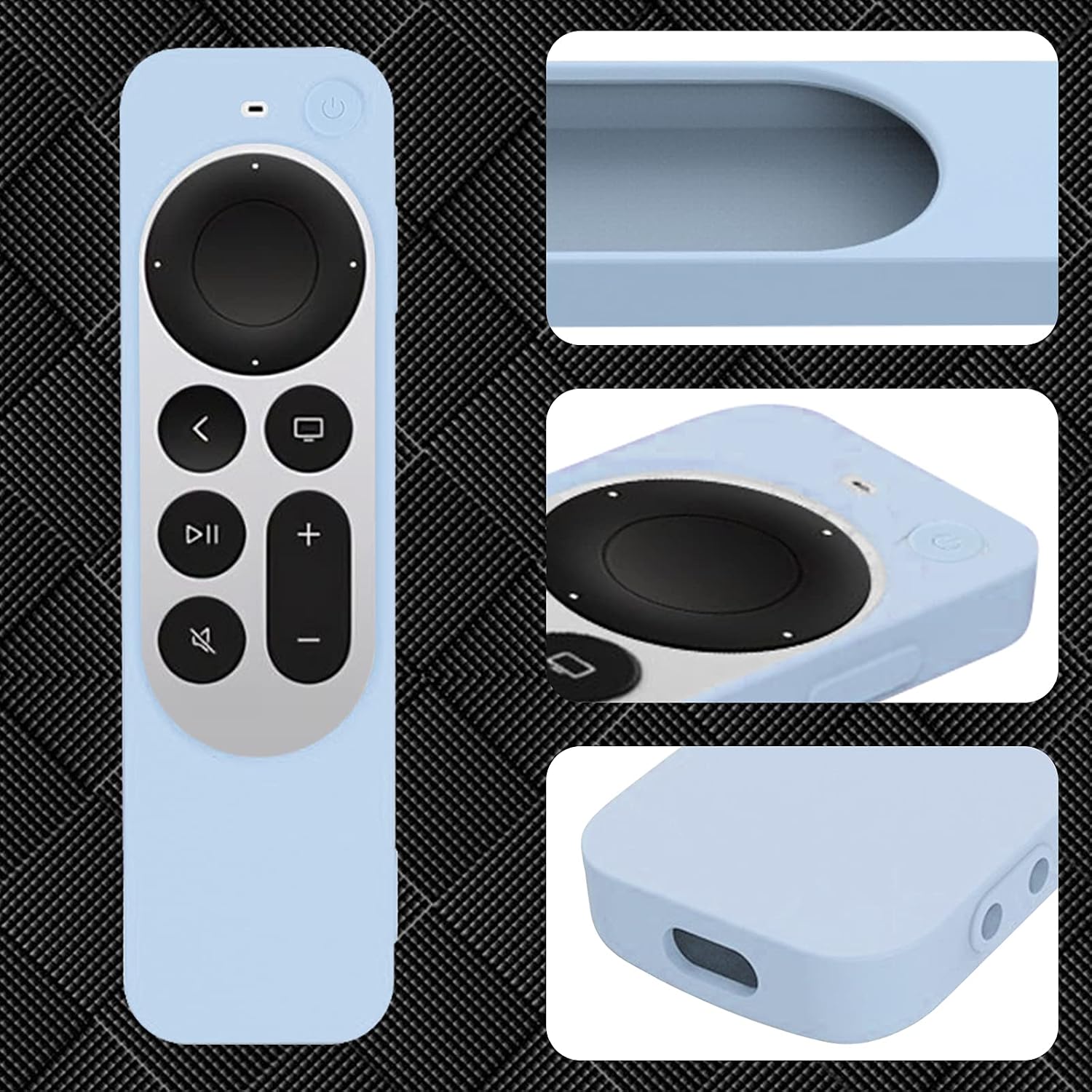 Seltureone Compatible for 2021 Apple TV 4K Siri Remote Cover, Silicone Protective Case Sleeve for 2021 TV HD Siri Remote (2nd Generation), Shock Absorption Washable, Blue