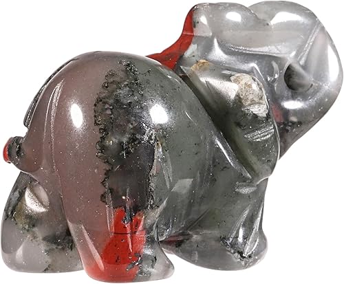 Vista 14 de Nupuyai Estatua de elefante de cristal curativo tallada a mano, escultura de escultura, manualidades, 1.5 pulgadas, opalita