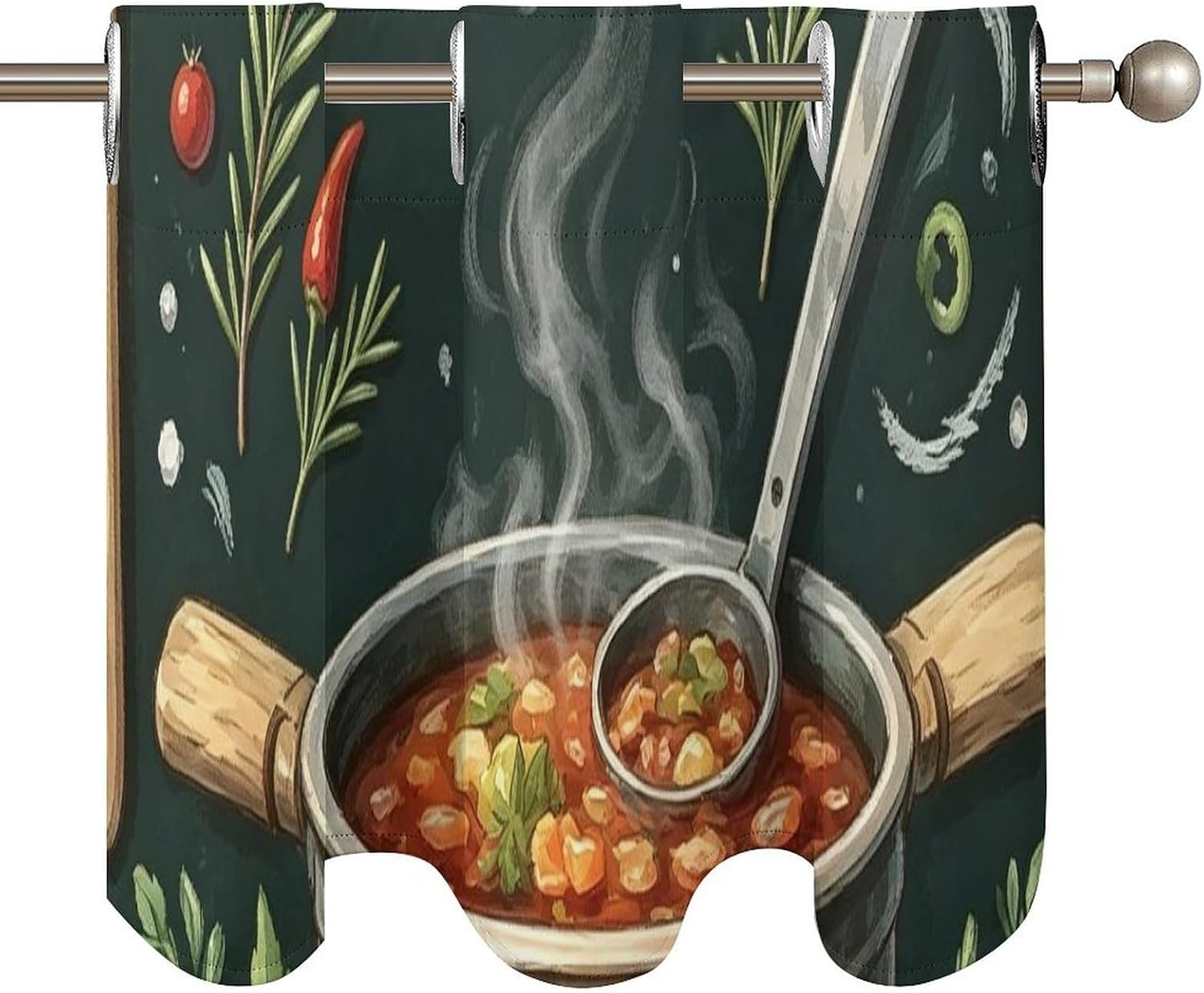 Cookware Valance Curtain Blackout Valances image 5