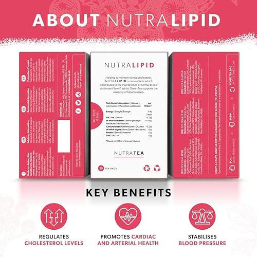 Miniatura 2 de NUTRALIPID - Té de control de lípidos  Té de colesterol  Apoya los niveles de colesterol y la salud del corazón  Incluye arroz de levadura roja y