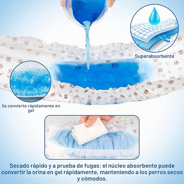 Foto 3 de 7 de Pet Soft Pañales Desechables para Perros machos, 20 Unidades, pañales súper absorbentes para Cachorros