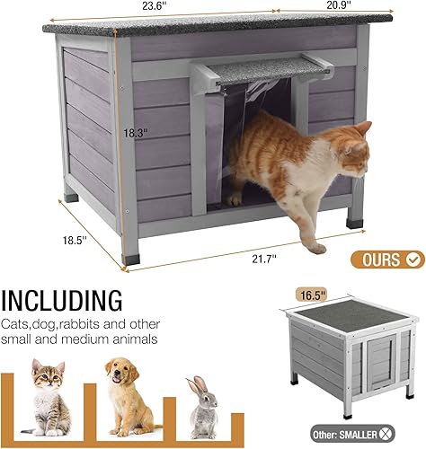 Miniatura 3 de Casa de gato al aire libre Feral Cat Recinto, pequeña jaula de conejito de casa para mascotas exterior, casa impermeable para gatos