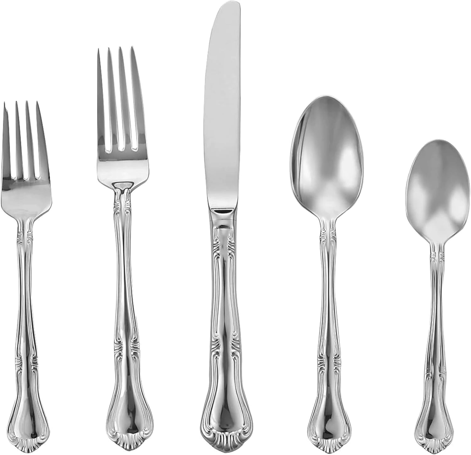 Valcourt 5 Piece Stainless Steel Flatware Set, Service for 1