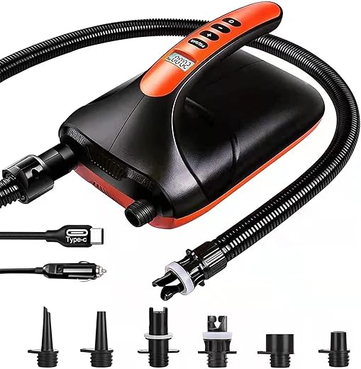 Ruitx 20PSI Elektrische SUP Pumpe mit Auto-Off und Sandfilter 12V DC