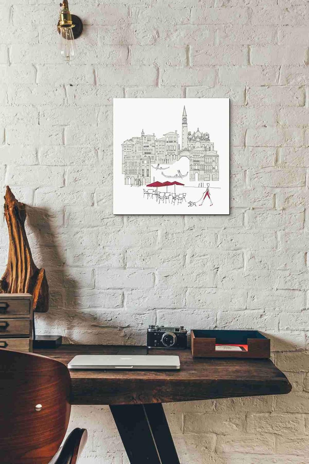 Epic Graffiti 'World Cafe IV Venice Red' by Avery Tillmon, Canvas Wall Art, 12"x12"