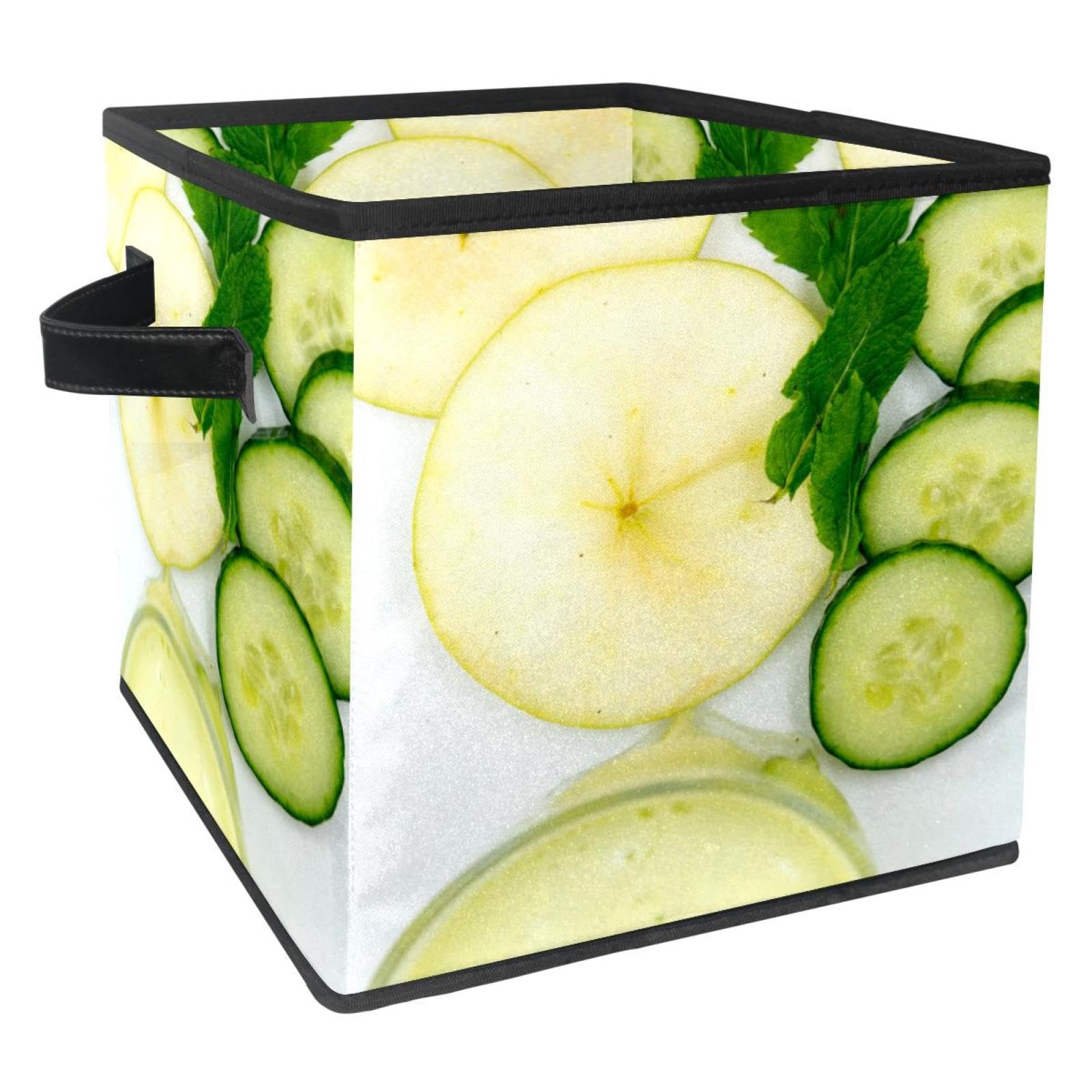 Boîte de rangement pliable en tissu cube organiseur motif concombre