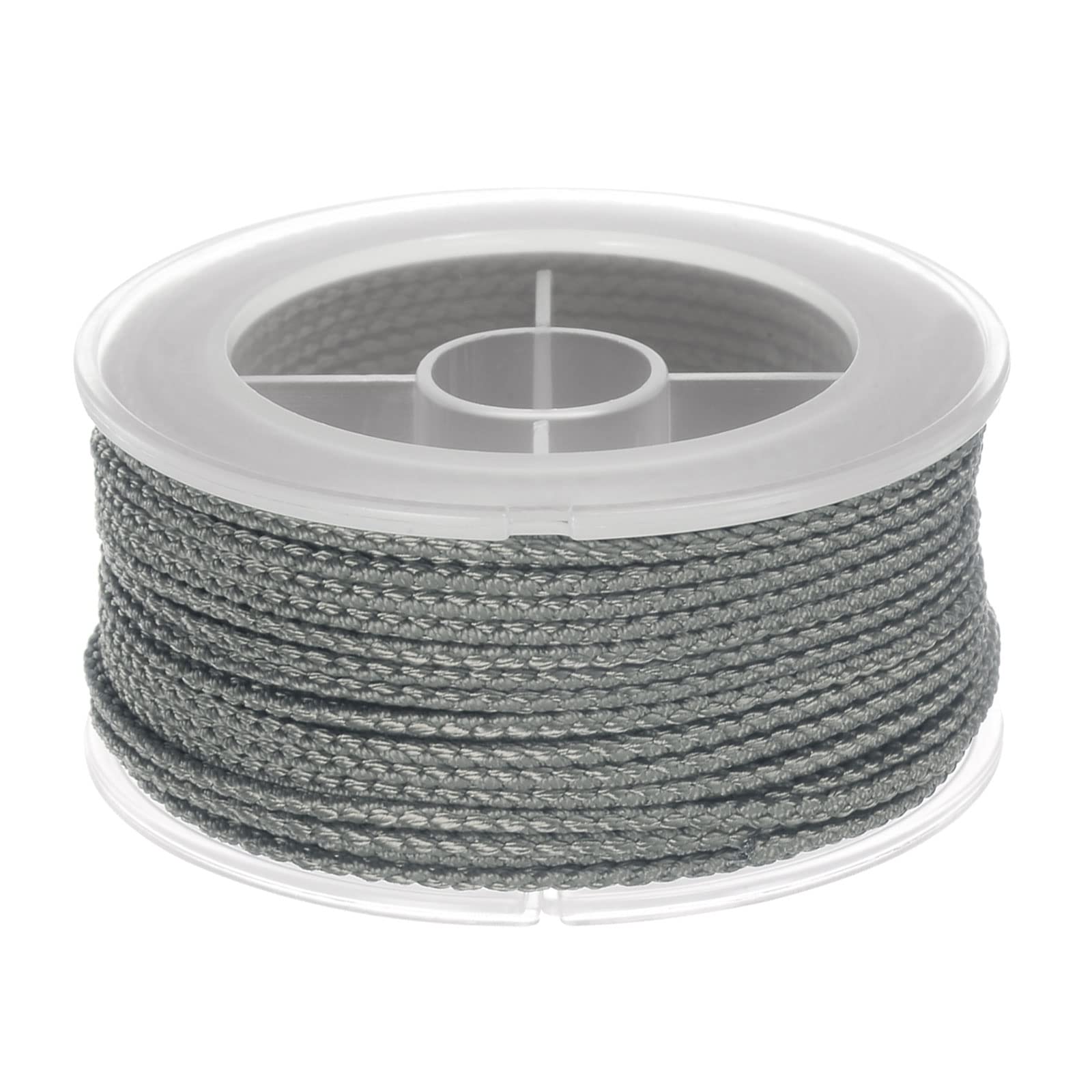 sourcing map Nylon Thread Twine Beading Cord 1.6mm Extra-Strong Braided Nylon Crafting String for Bracelets Jewelry Making DIY Crafts 16M/52 Feet, Grey