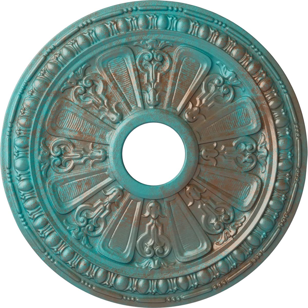 Ekena Millwork CM18RACGS Raymond Ceiling Medallion fits Canopies up to 5 1/8, Copper Green Patina