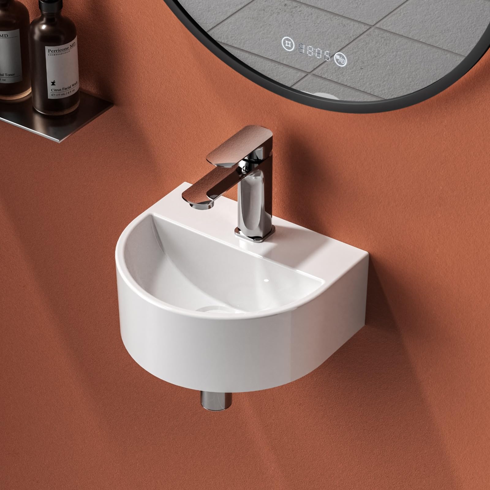 Lavabo ovale EMKE compact pour habiller vos toilettes d'invités avec élégance