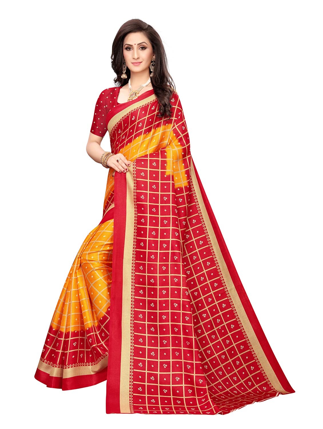 Satrani Women's Art Silk Saree (1159St88A_Red)
