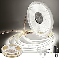 Vista 13 de Tira de LED COB, Tira de Luces LED 1M/3.28ft, Tiras LED Regulables por Toque, CRI90+, Luz COB LED Blanca Cálida 2700K, 960LEDs, Tira de Luces LED