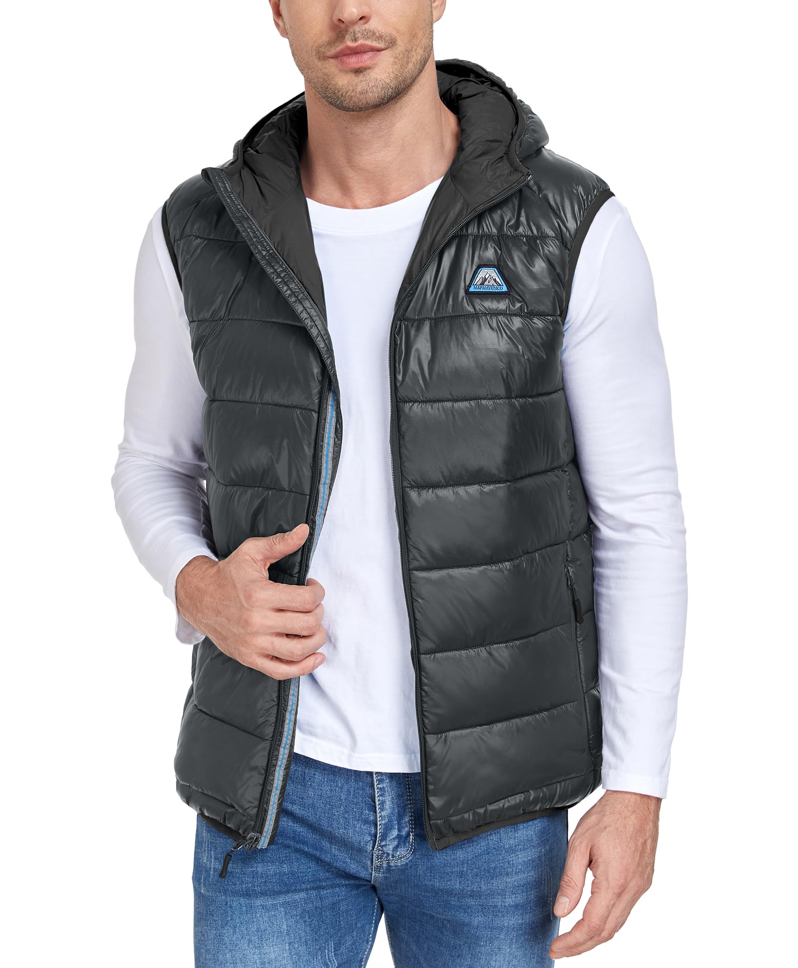 Mapamyumco Herren Leichte Puffer Weste Warme Ärmellose Outdoorjacke Wandern Reisen Laufen