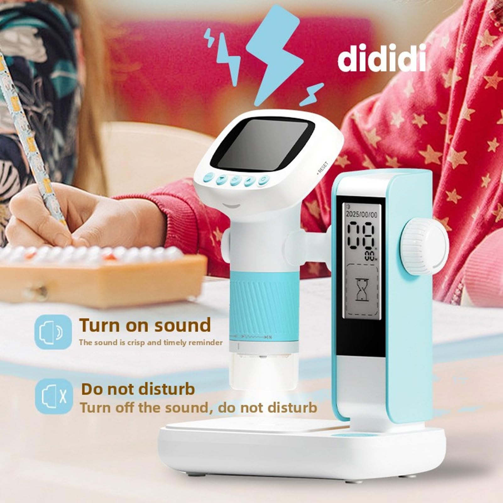 Topiky Kit Microscopio per Bambini, Microscopio Digitale 1080P HD con Supporto, Fotocamera Portatile e Timer, Microscopi Portatili da Esterno per Bambini, Blu CM5