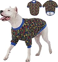 Vista 11 de LovinPet Pijamas extra grandes para perra, ropa de perro actualizada con tela de franela cálida con estampado de platos Granny Chic rosa, suéter