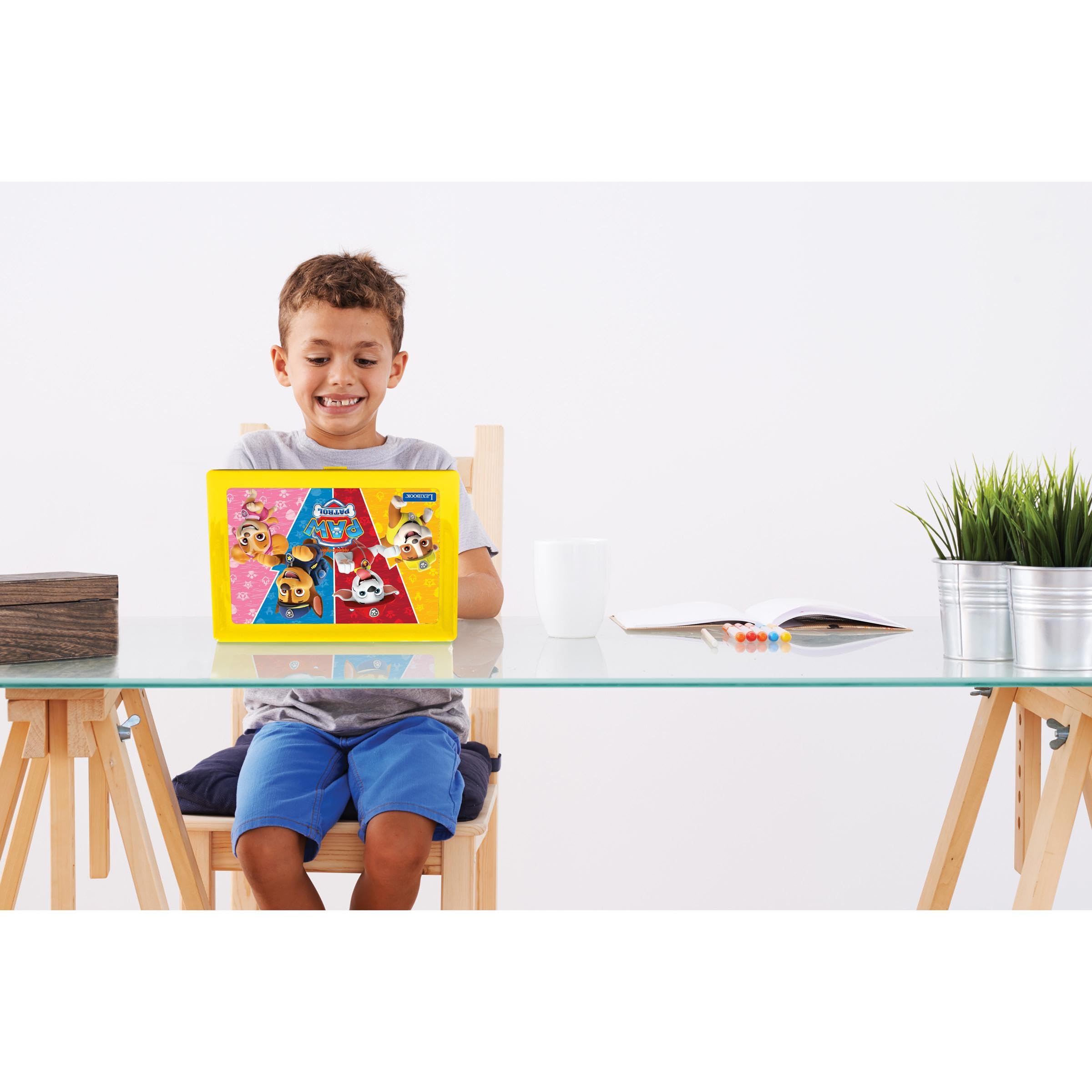 Lexibook, Psi Patrol, dwujęzyczny i edukacyjny laptop w języku niemieckim/angielskim, zabawka dla dzieci, 170 aktywności do nauki, gier i muzyki, duży ekran, niebieski/żółty, JC599PAi3LXB