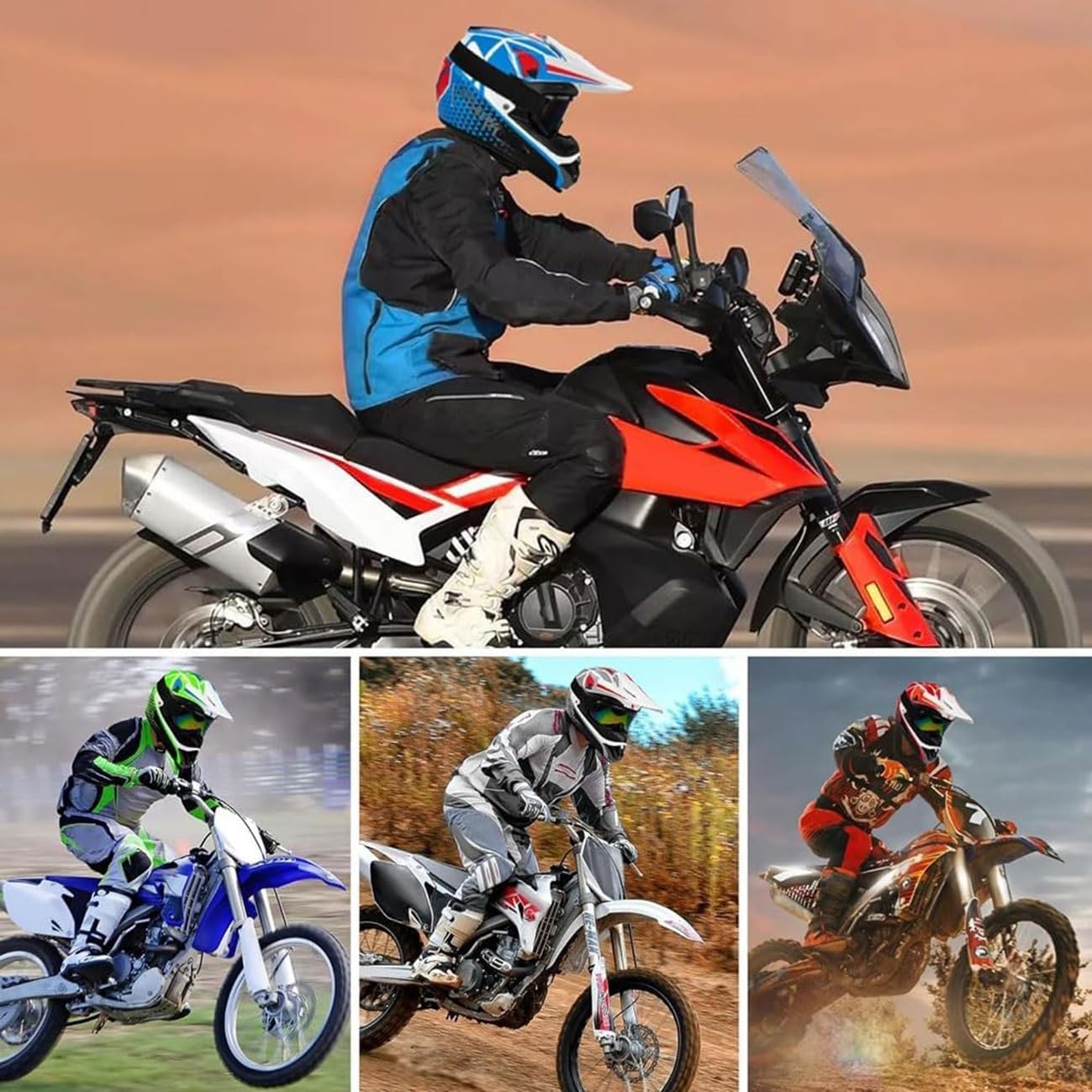 Kask motocrossowy unisex z maską rękawiczek gogli | Full Face Off Road Street Racing MTB, młodzieżowy kask rowerowy Enduro Downhill ATV Quad Dirt Bike