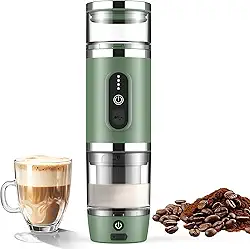 Hobsir Cafeteira elétrica portátil, espumador de leite, máquina de café de viagem para acampamento, cafeteira de carro com base espumante, USB-C, cápsula 3 em 1, máquina de café expresso pequena