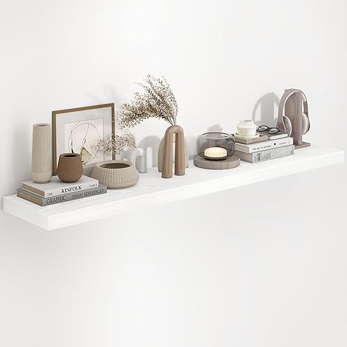 Miniatura 79 de Fun Memories Estantes flotantes de 36 x 8 pulgadas para pared, juego de 2 estantes de baño de granja, estantes de pared de madera de 36 pulgadas de