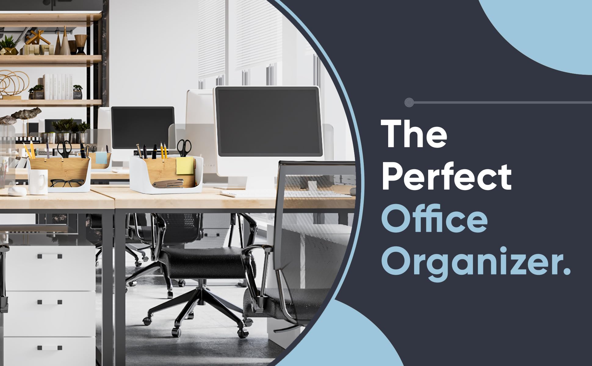 LIVONDO ECO desk organiser, table, office, cosmetic organiser, mobile phone & tablet holder, pen holder, desk, letter tray - Image 3
