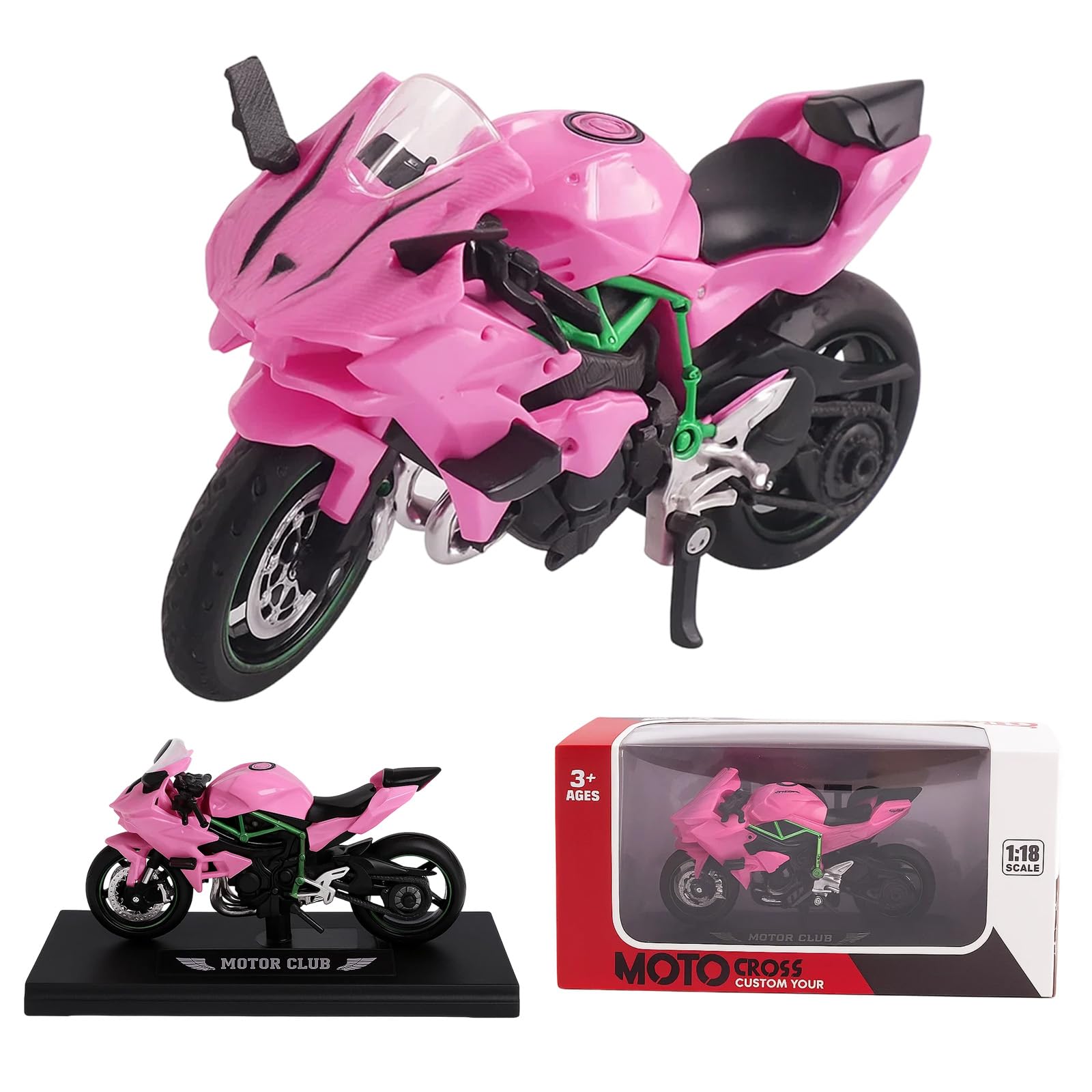 WaaRiuQ Toy Motorbike, Pink Alloy Motorcycle Toy for Kids Durable Motorbike Model Toys
