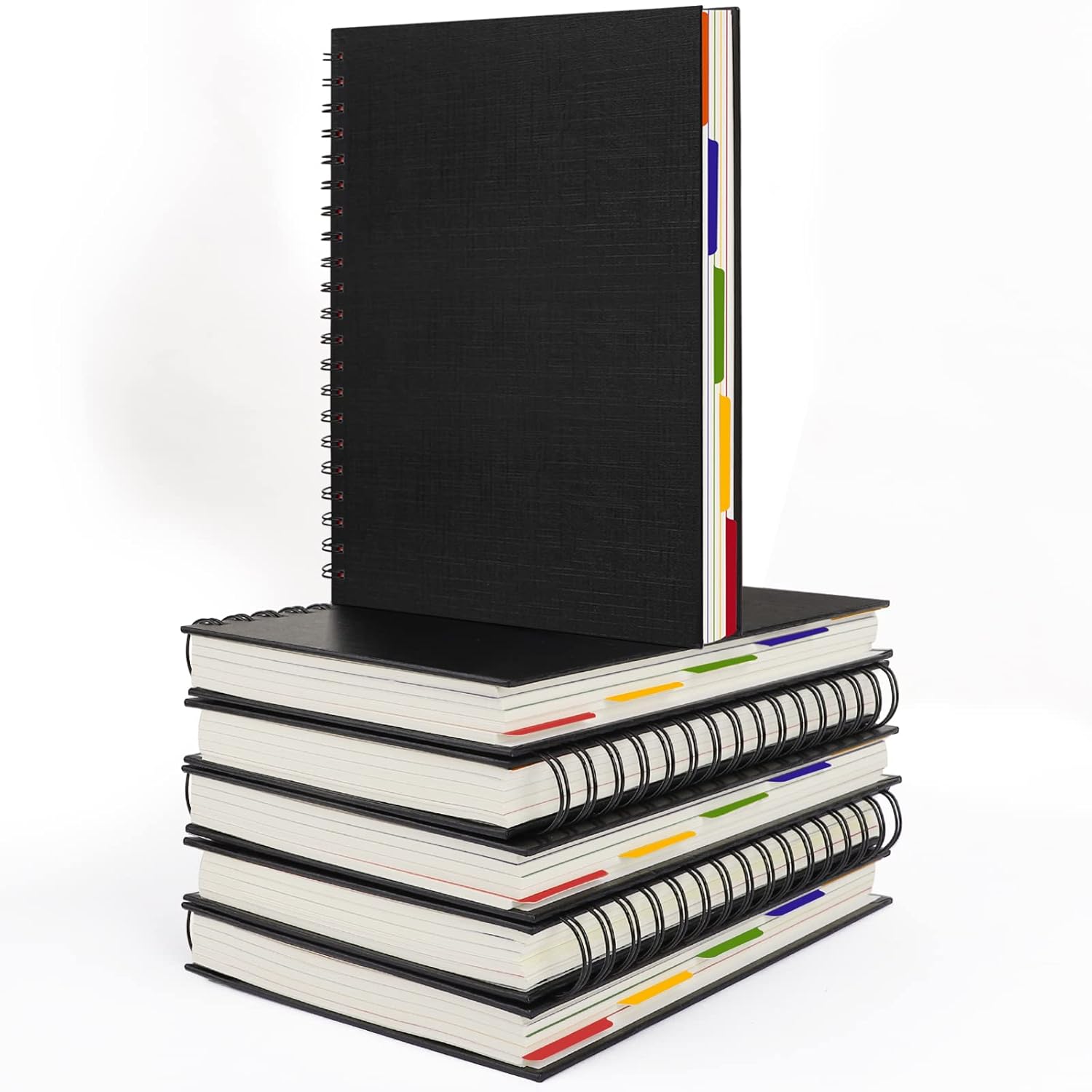 EUSOAR Hardcover Spiral Notebook, 6 Pack A5 5.5"x 8.3", 5