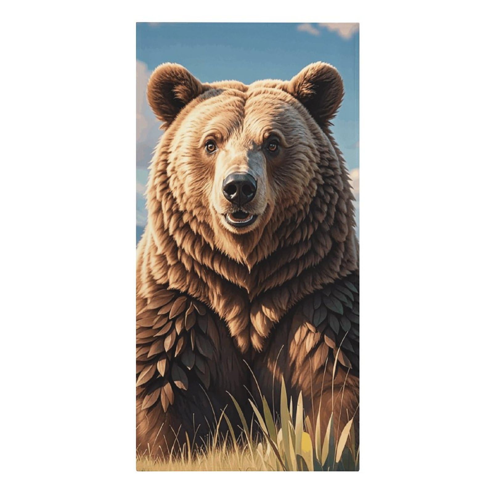 QMNLKH Bear Beach Towel for Women, Large Microfiber Pool Towel for Men, Absorbent Swim Towels for Home, Lightweight Bath Towels for Camping, Yoga, 30.3"x61.4"