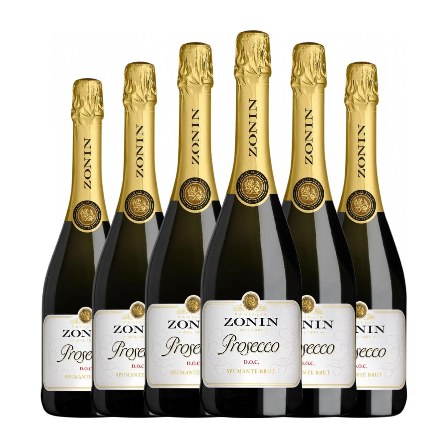 Zonin Spumante Glera Brut Prosecco 75 cl Espumoso blanco (Caja de 6 Botellas de 75 cl)