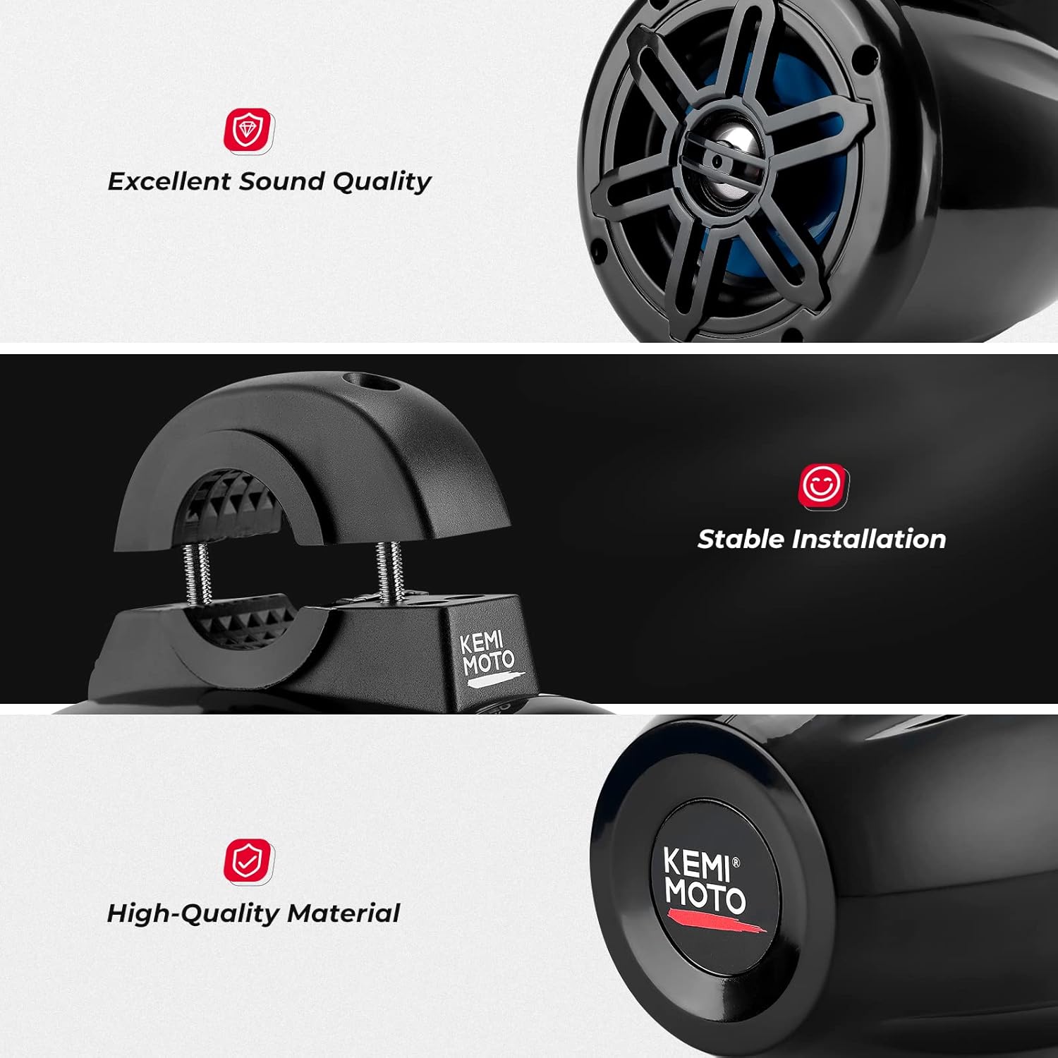 Chеареѕt 🛒 Kemimoto UTV Bluetooth Waterproof Roll Bar Speakers, SXS 4 inch Subwoofer Sound System Compatible with Polaris RZR 900 1000 Ranger Can am Maverick X3 Commander Teryx Wireless Wakeboard Tower Speakers
