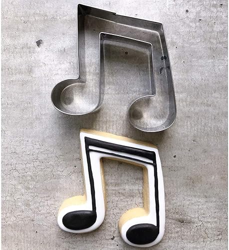 Miniatura 2 de LILIAO Cortador de galletas de doble octava nota, cortador de fondant de galletas de música, 3.6 x 4 pulgadas, acero inoxidable