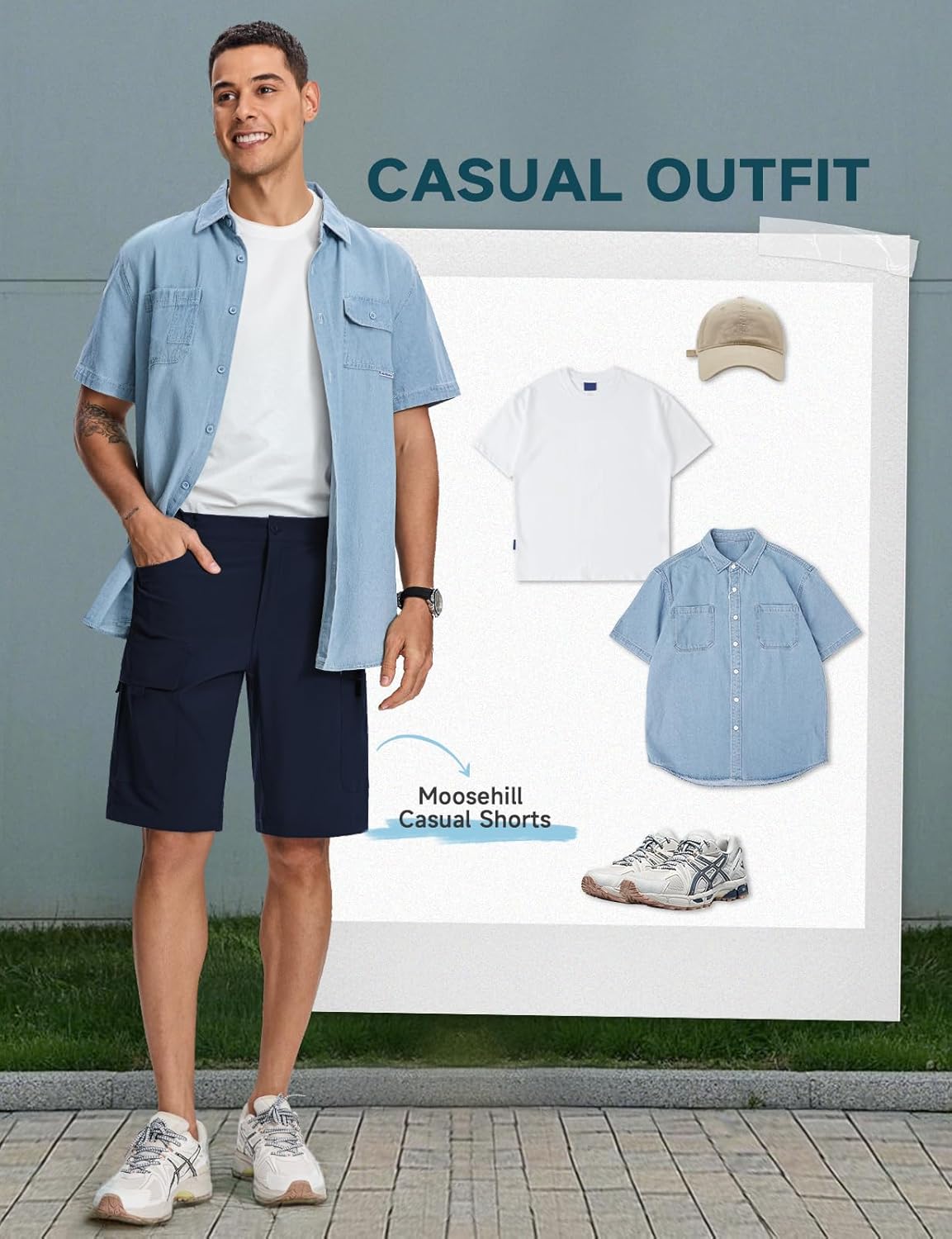 Moosehill Mens Cargo Hiking Shorts Lightweight Water Resistant for Casual Golf Work Tactical Fishing with 6 Pockets - Image 9