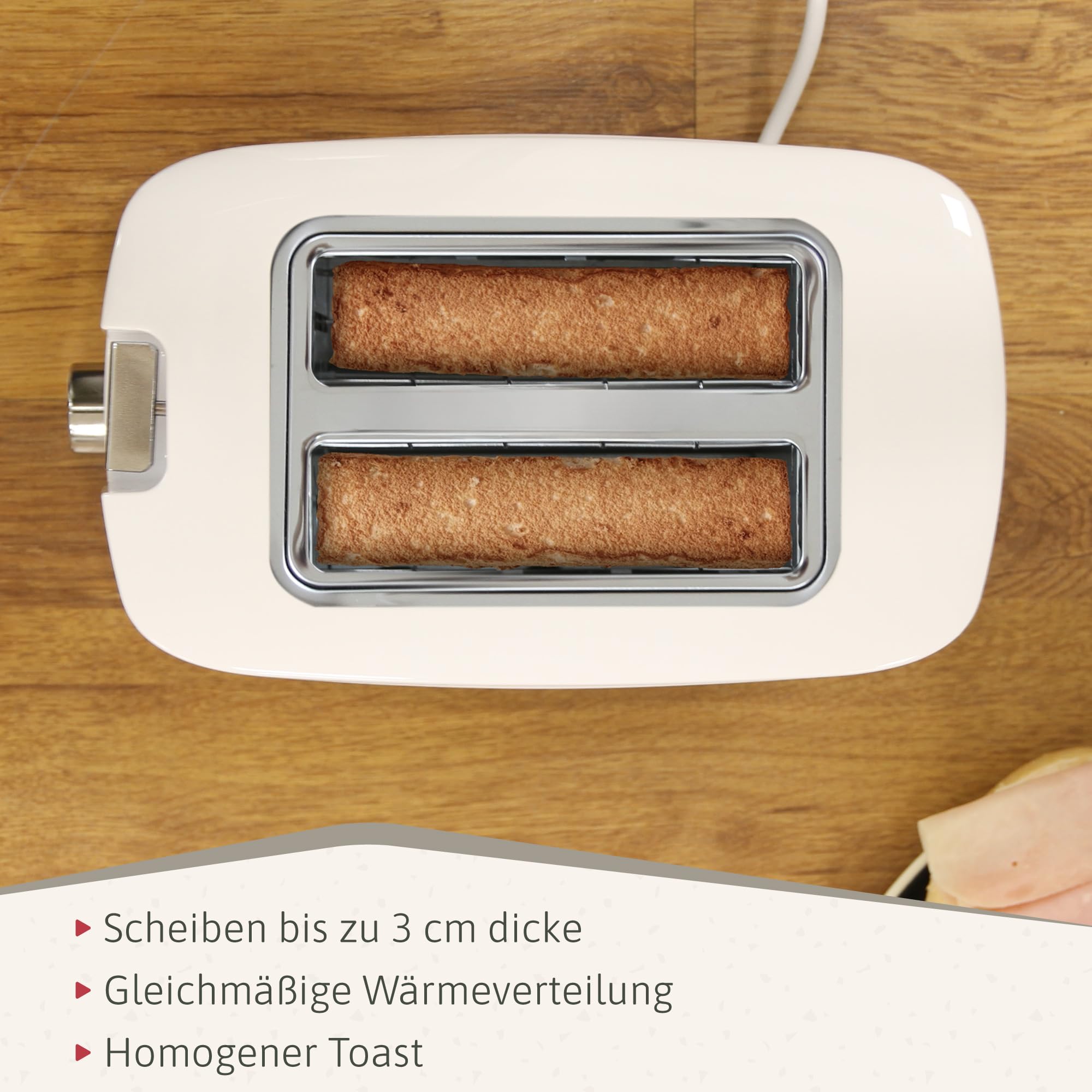 briebe Elegance Toaster Set Breiter Schlitz 2 Scheiben 7 Bräunungsstufen Wasserkocher 1,7L Kabellos 2200W BPA Frei Weiß