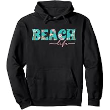 Beach Life Tropical Graphic Pullover Hoodie