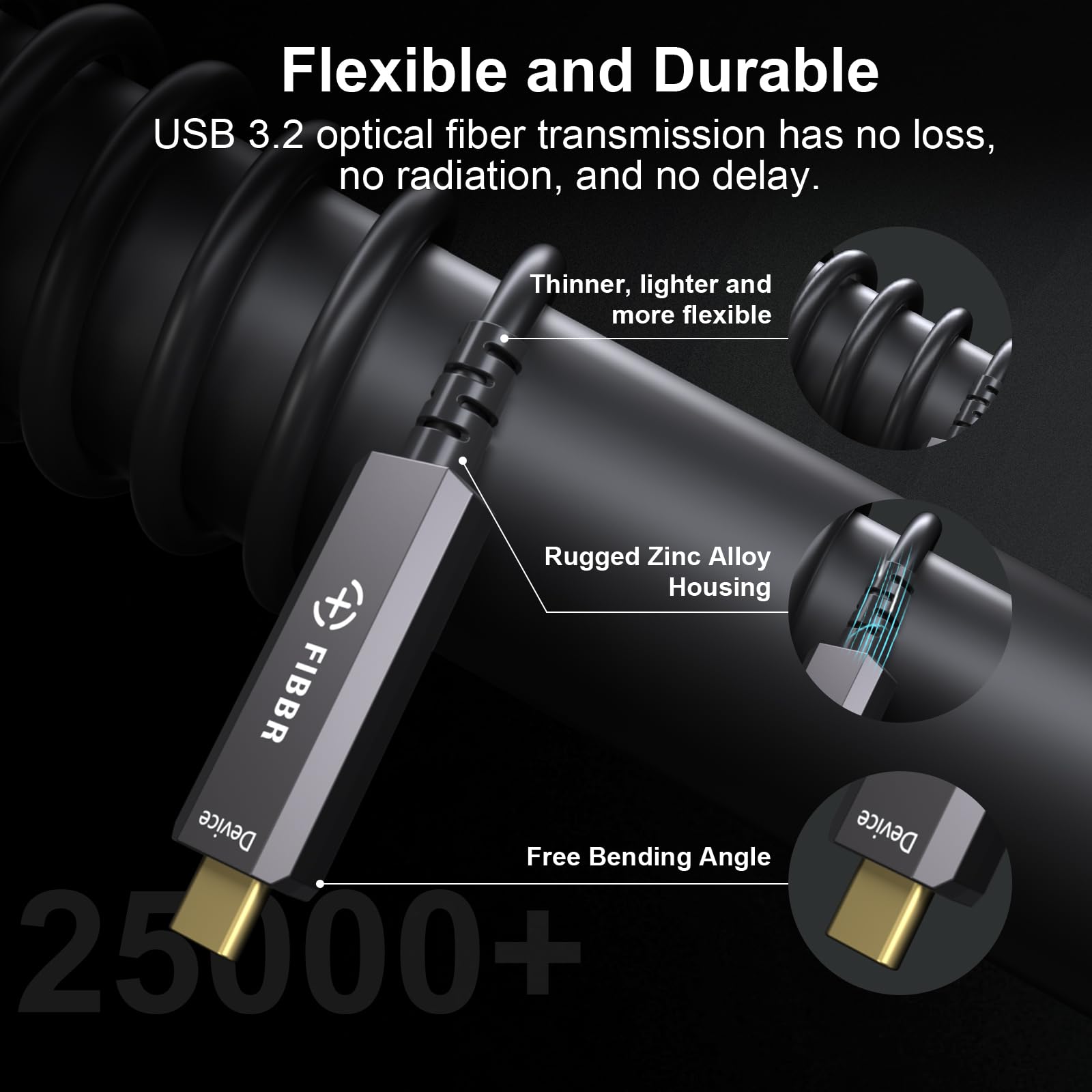 FIBBR USB3.2 ケーブル10Gbps Type A to C 10m Amazon.co.jp: FIBBRアクティブオプティカルUSB3.2 Cケーブル、10Gbps