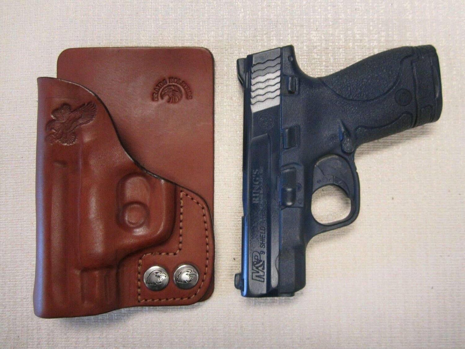 Fits S&W M&P Shield 9&40 Formed Brown Leather Wallet & Pocket Holster Right Hand