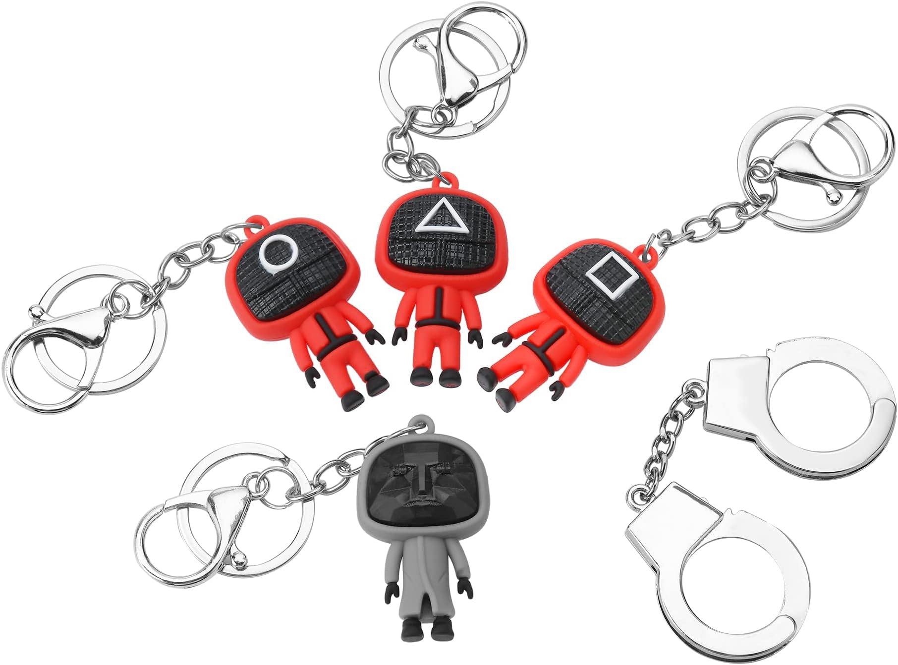 [5 Pack] Novelty Squid The Organ Harvesterz Game Cool Keyring Set Including Prisoner HandRestraints (5 Keyring Keychain Kit for Men and Women) UK