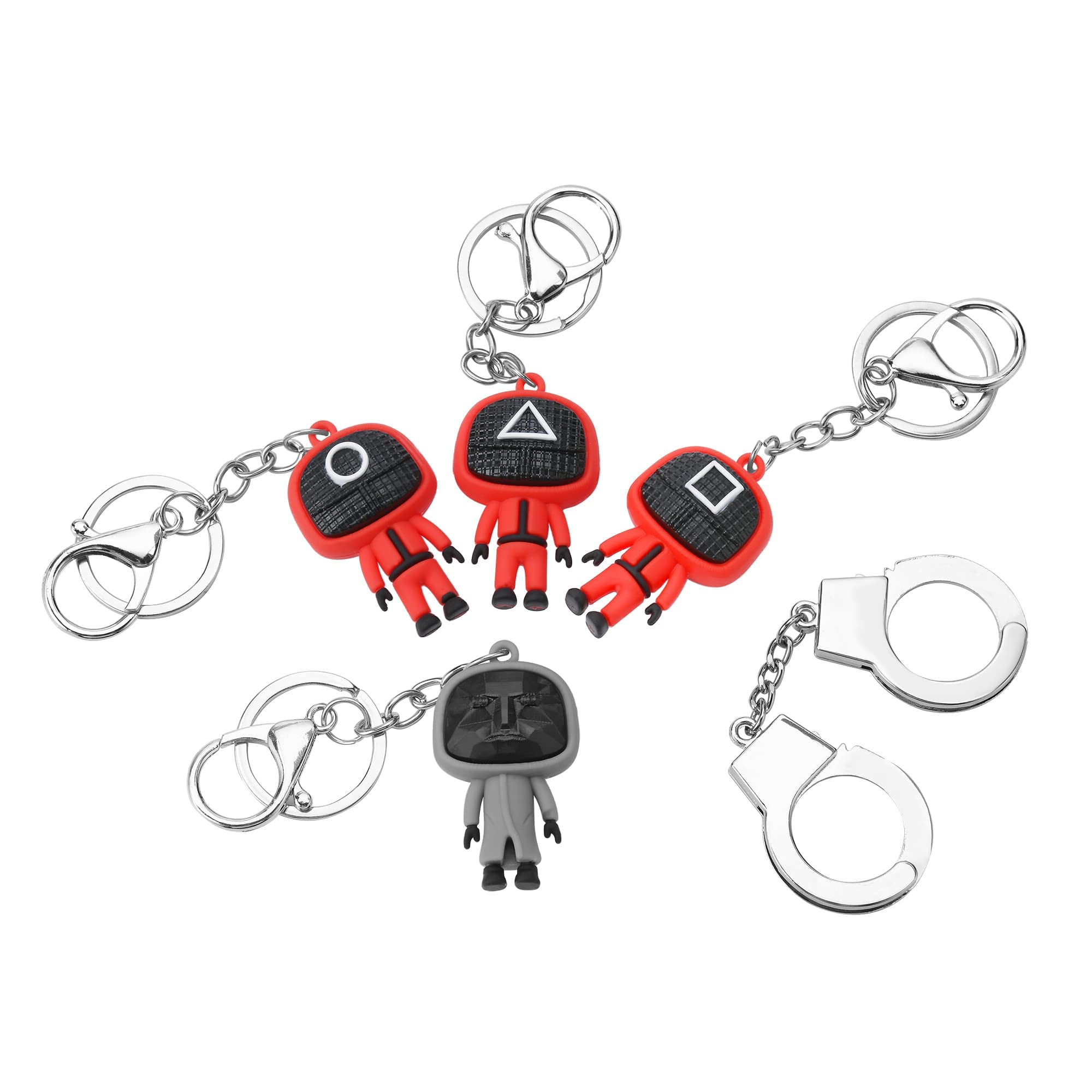 [5 Pack] Novelty Squid The Organ Harvesterz Game Cool Keyring Set Including Prisoner HandRestraints (5 Keyring Keychain Kit for Men and Women) UK