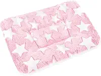 Tapete de cama para animais pequenos, macio e quente, adequado para porquinho-da-índia, hamster, coelho, rato e dragão barbudo (GG (33 x 24 cm), rosa estrela)